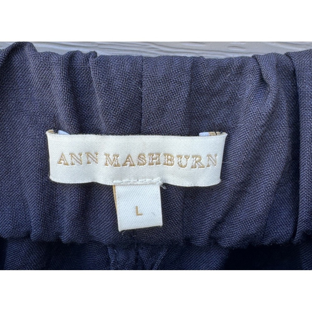 Ann Mashburn Women Faye Wool Blend Pull On Pants Sz Large Black
